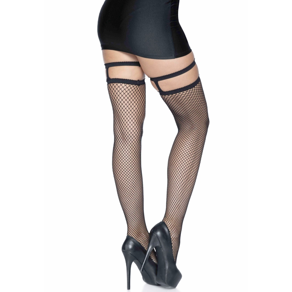 Leg Avenue - Garter Top Fishnet stockings - Black